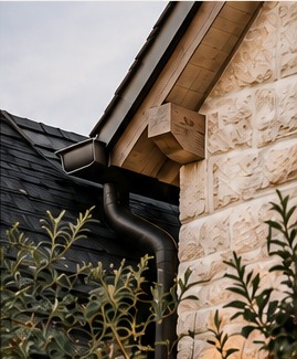 Stone and roof architectural detail